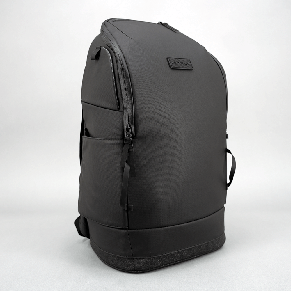 Gray backpack on a white background