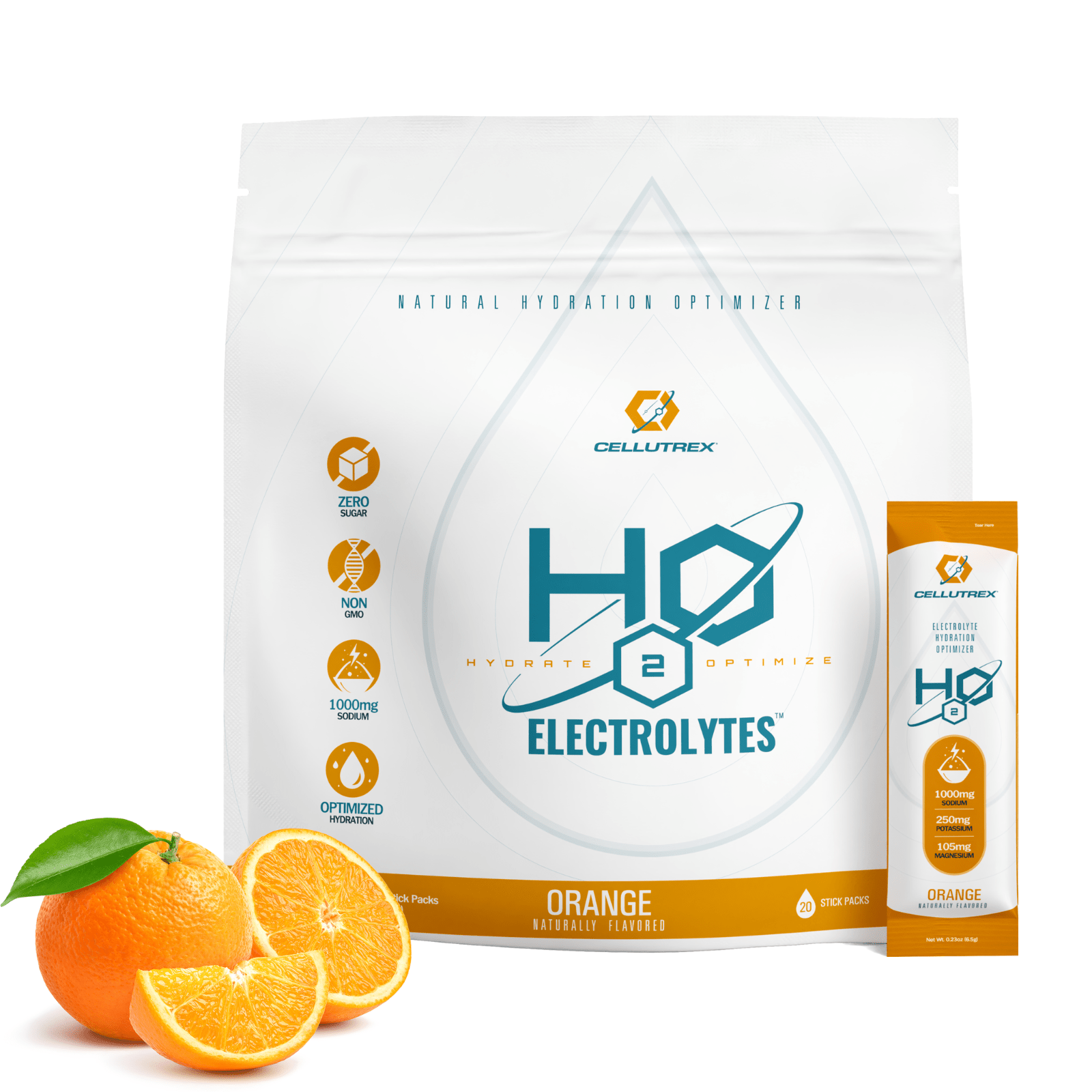 H2O ELECTROLYTES™ - Orange | Zero Sugar Electrolyte Powder - FORWRD