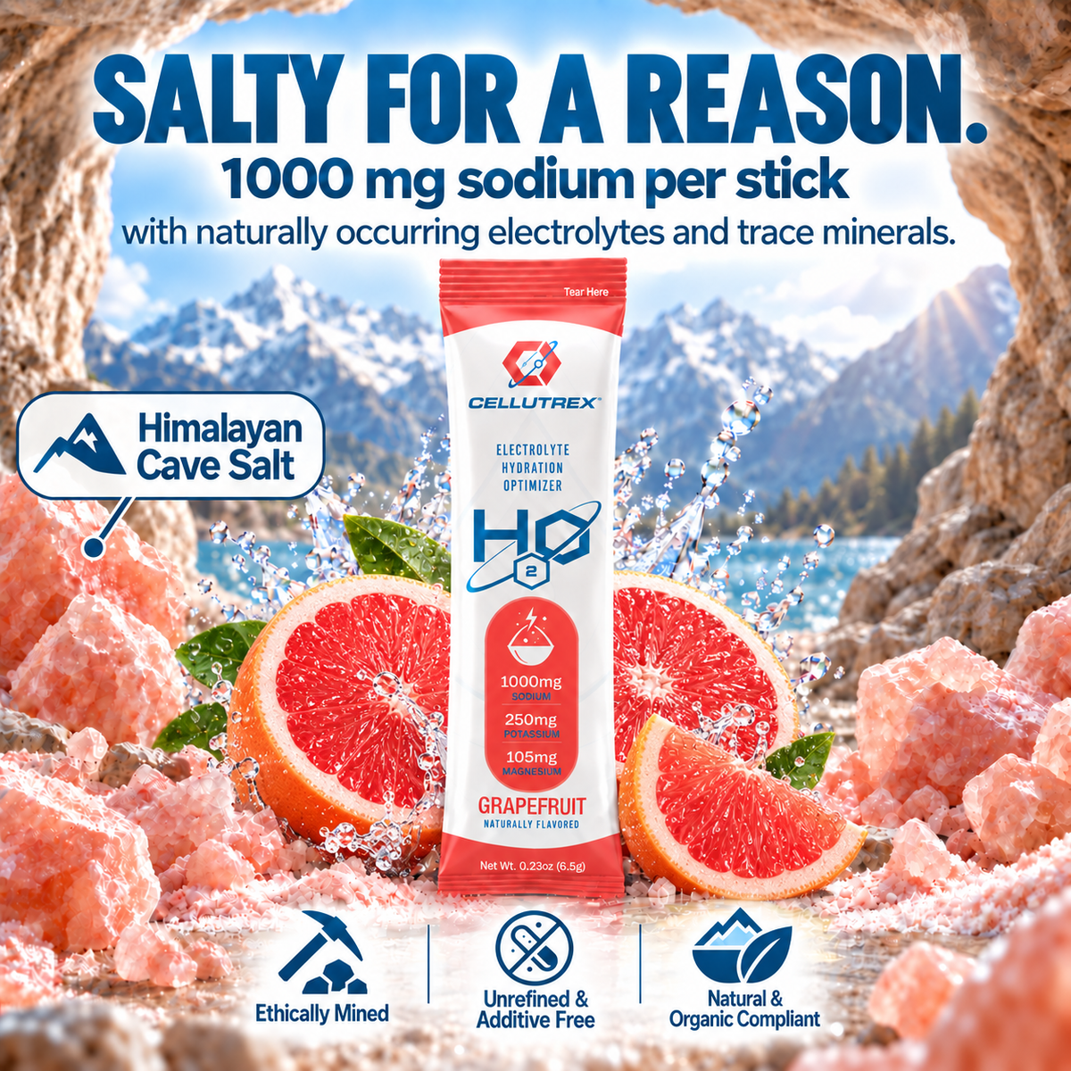 H2O ELECTROLYTES™ - Grapefruit | Zero Sugar Electrolyte Powder - FORWRD
