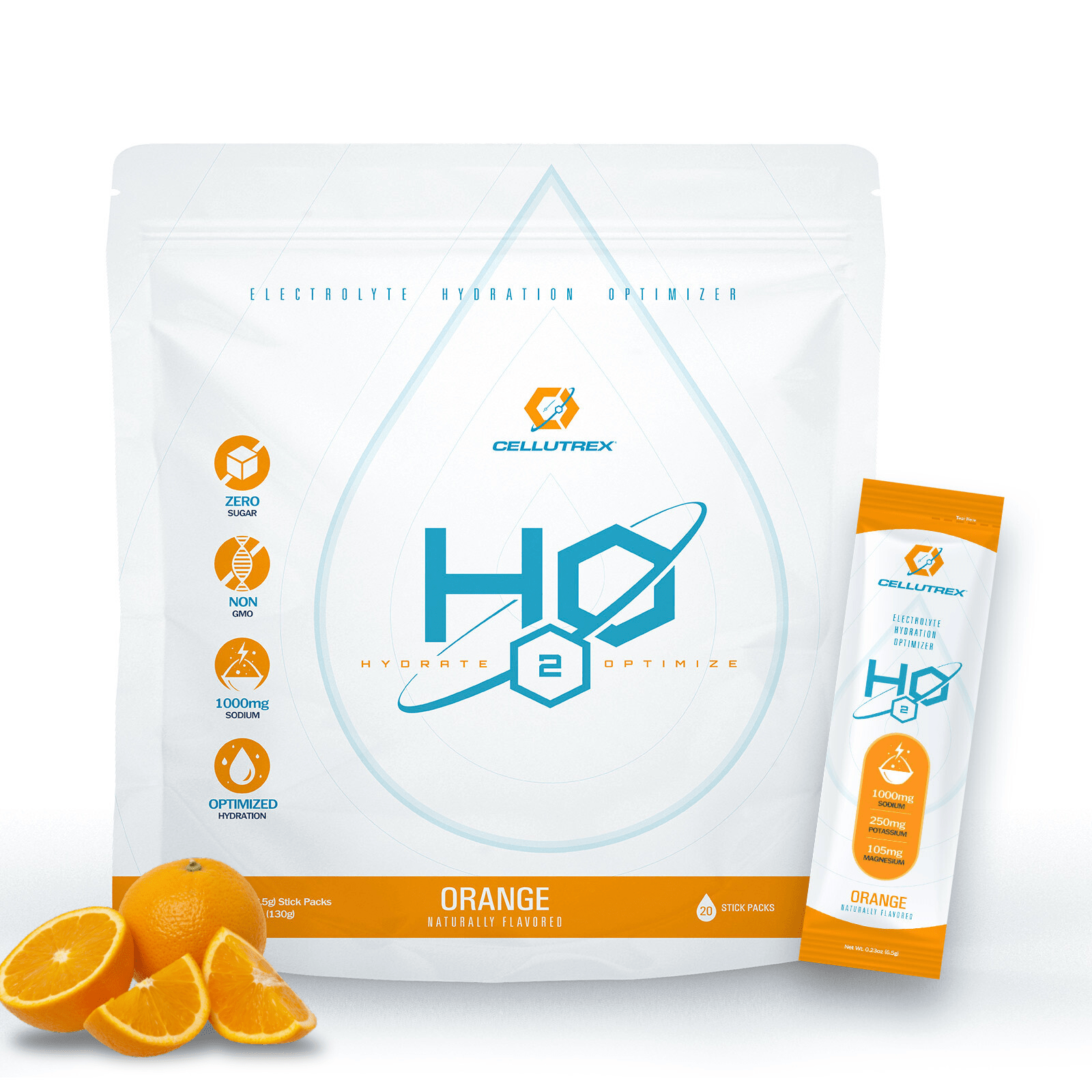 H2O ELECTROLYTES™ - Orange | Zero Sugar Electrolyte Powder - FORWRD