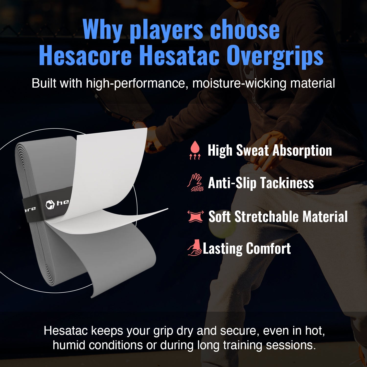 Hesacore Hesatac Overgrip – Neon Green (6 & 12 Pack)