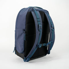 Blue backpack on a white background