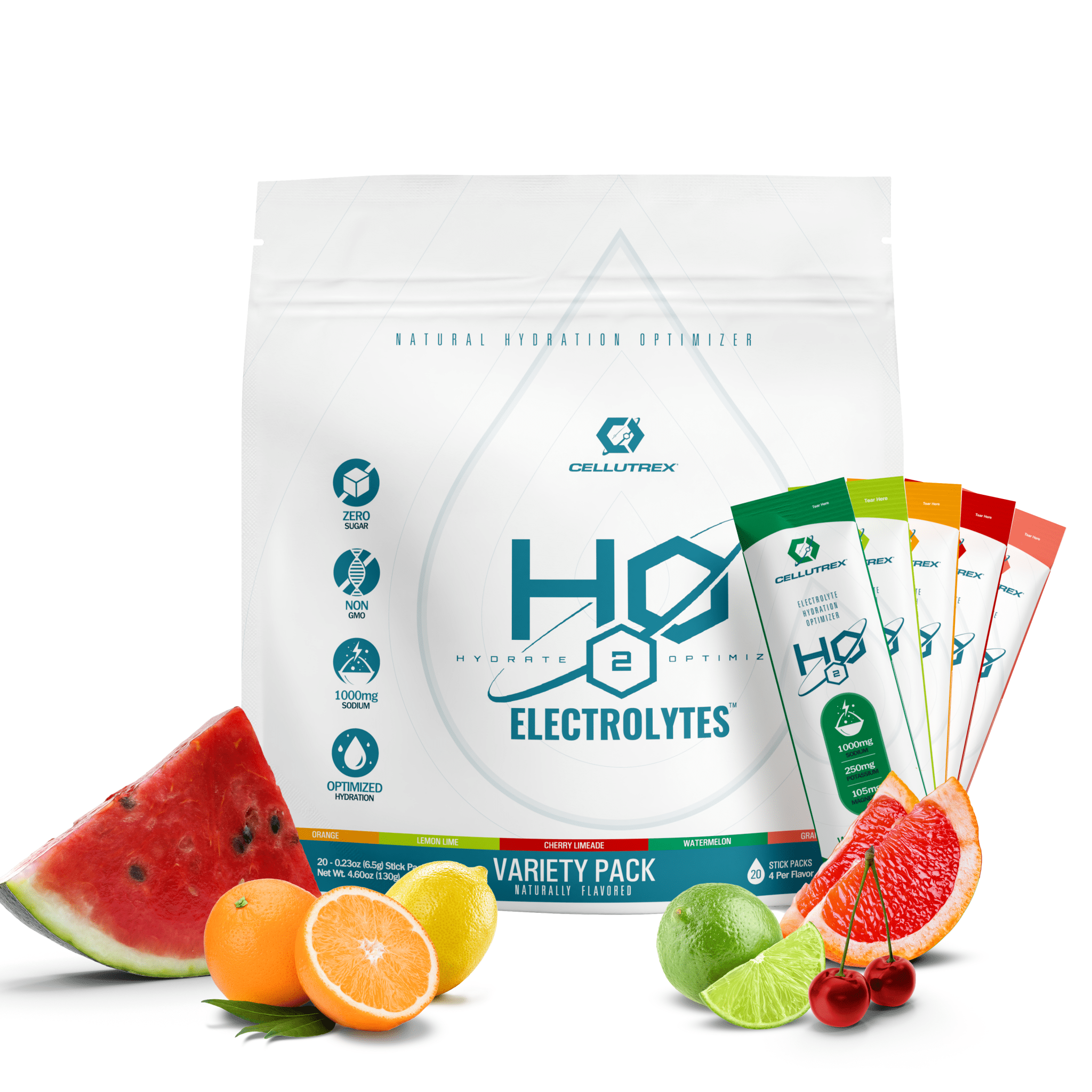 H2O ELECTROLYTES™ - Variety Pack (20 Count) - Zero Sugar Electrolyte Powder - FORWRD