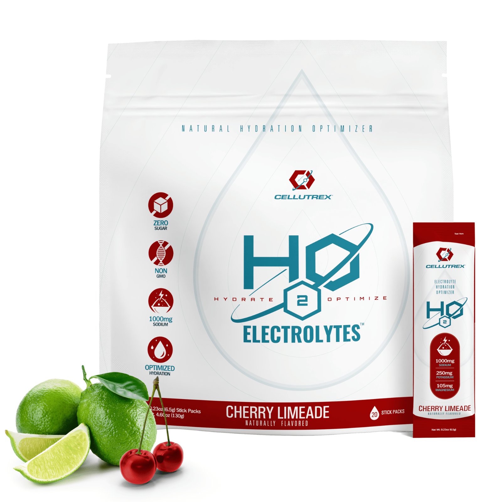 H2O ELECTROLYTES™ - Cherry Limeade | Zero Sugar Electrolyte Powder - FORWRD