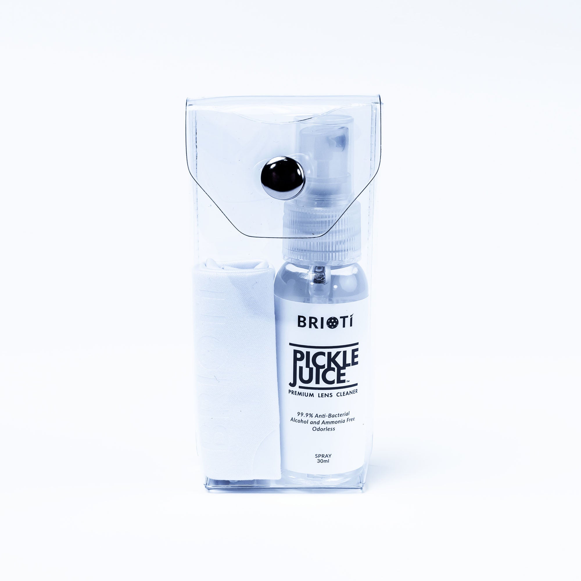 PICKLE JUICE™ Cleaning Kit - FORWRD  -  Hard on sweat and easy on lens coatings, keep your eyewear clean and streak-free with Brioti PICKLE JUICE™. Our alcohol and ammonia free cleaning formula is odorless, and kills 99.9% of bacteria. Don't let dirty lenses keep you from playing your best. NOTE: PICKLE JUICE™ Lens Cleaner is included in your purchase of FOCOS eyewear.