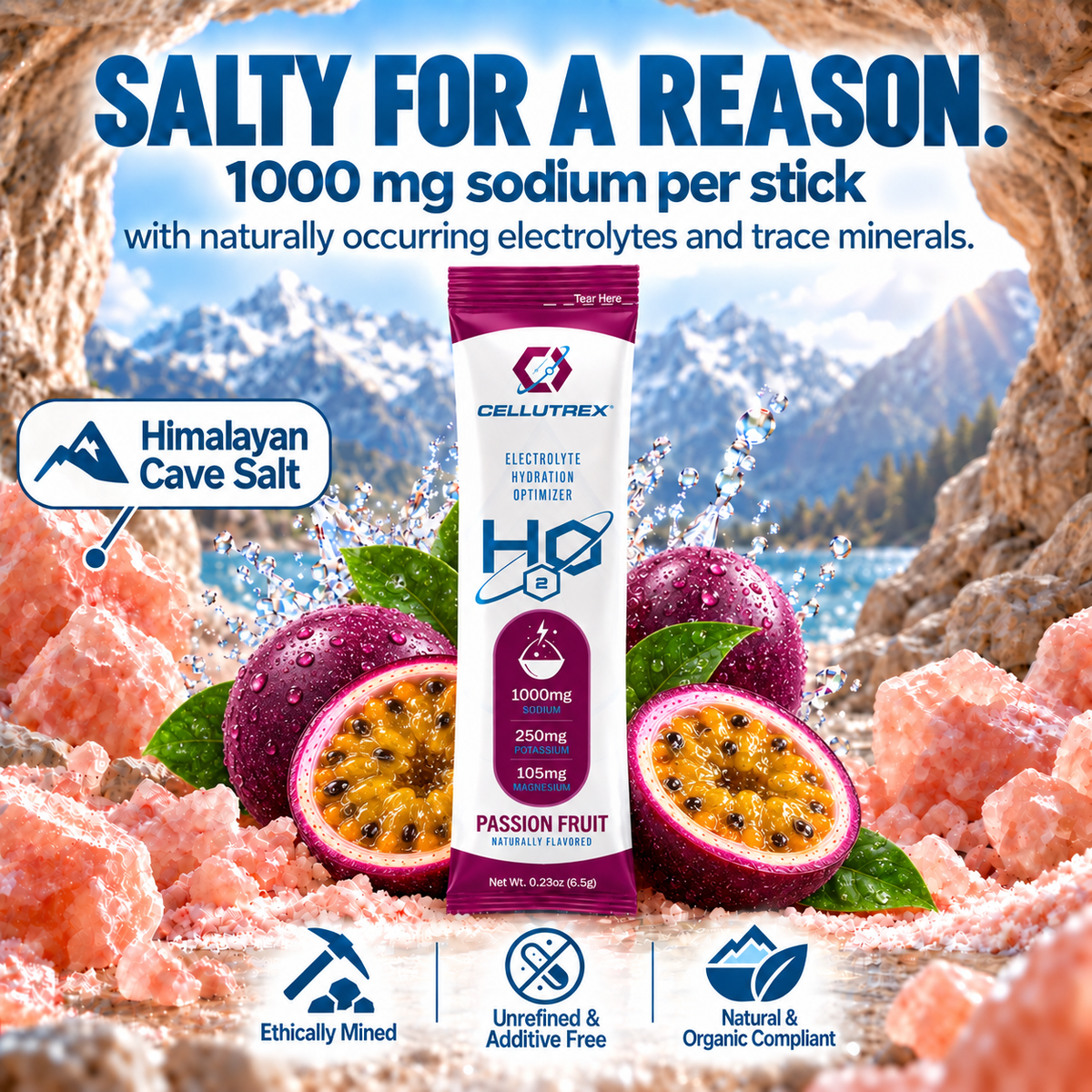 H2O ELECTROLYTES™ - Passion Fruit | Zero Sugar Electrolyte Powder - FORWRD