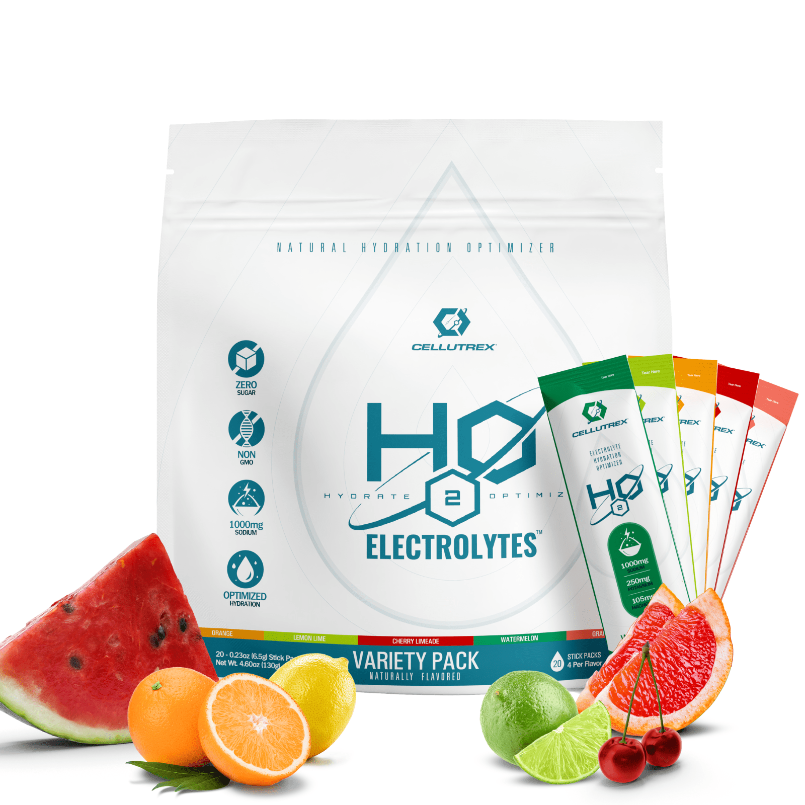 H2O ELECTROLYTES™ - Variety Pack (20 Count) - Zero Sugar Electrolyte Powder - FORWRD