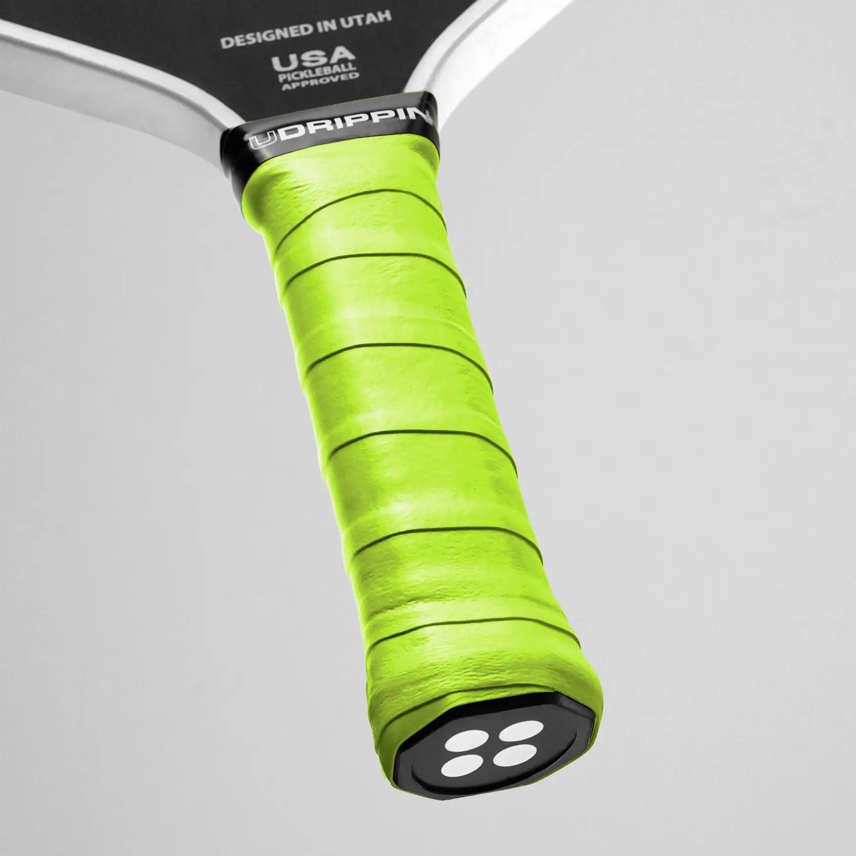 Neon Green - Pro Tour Grips - FORWRD  -  High quality tack for longer lasting grip in any type of weather. .56mm Thickness For increased feel. Extra Tackiness Sweat Absorbent *Display Paddle: Holbrook Pickleball Power Pro Series 16mm.* *4RTH Pickleball Edge Guard Tape: www.4rthpickleball.com